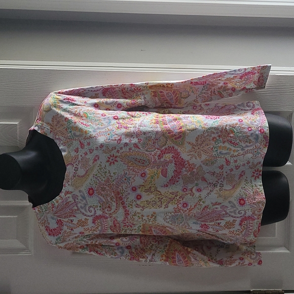 Orvis women's top multicolor floral paisley size L - Picture 3 of 8